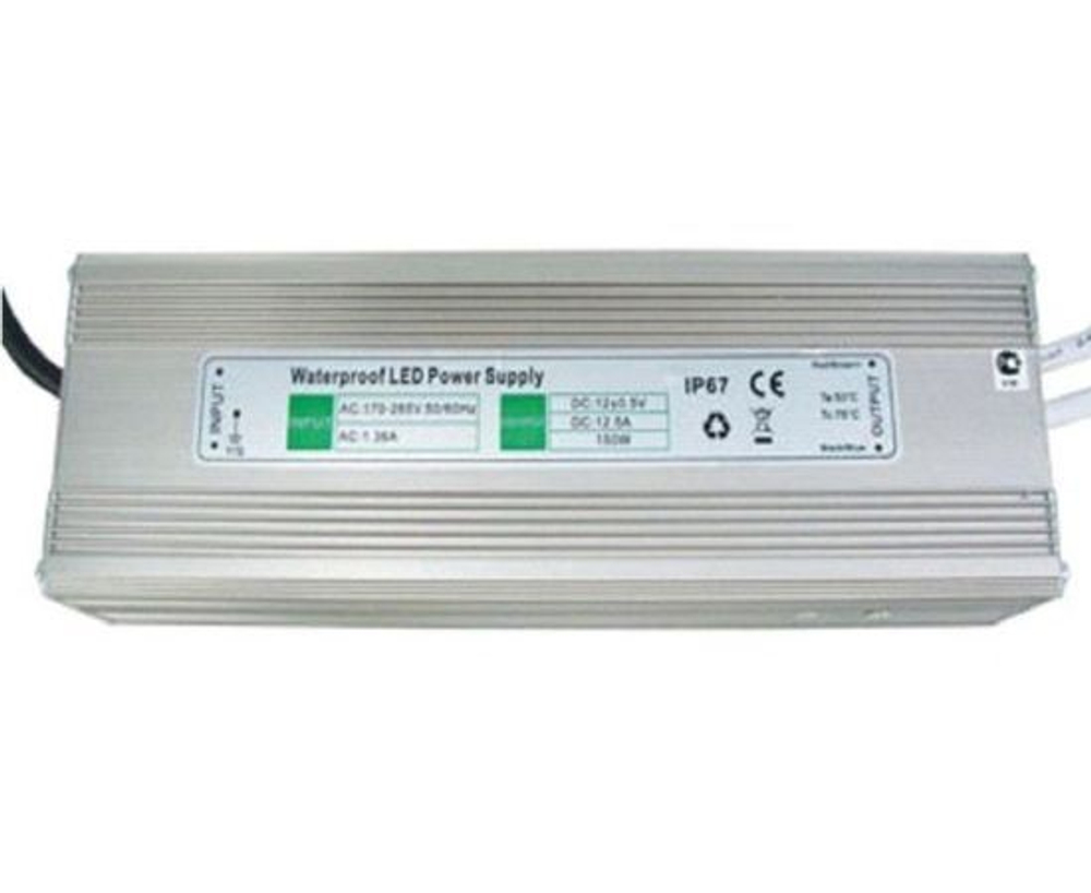 Ecola Блок питания для светодиодных лент 12V 150W IP67 242х69х44 (герметичный)