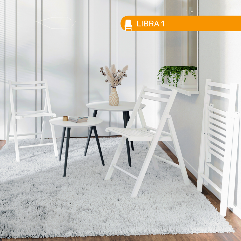 Стул раскладной LIBRA 1, цвет белый матовый