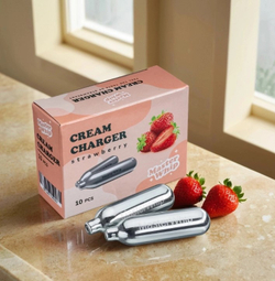 Баллончики для сливок (N2O) вкус клубника MasterWhip 50шт.