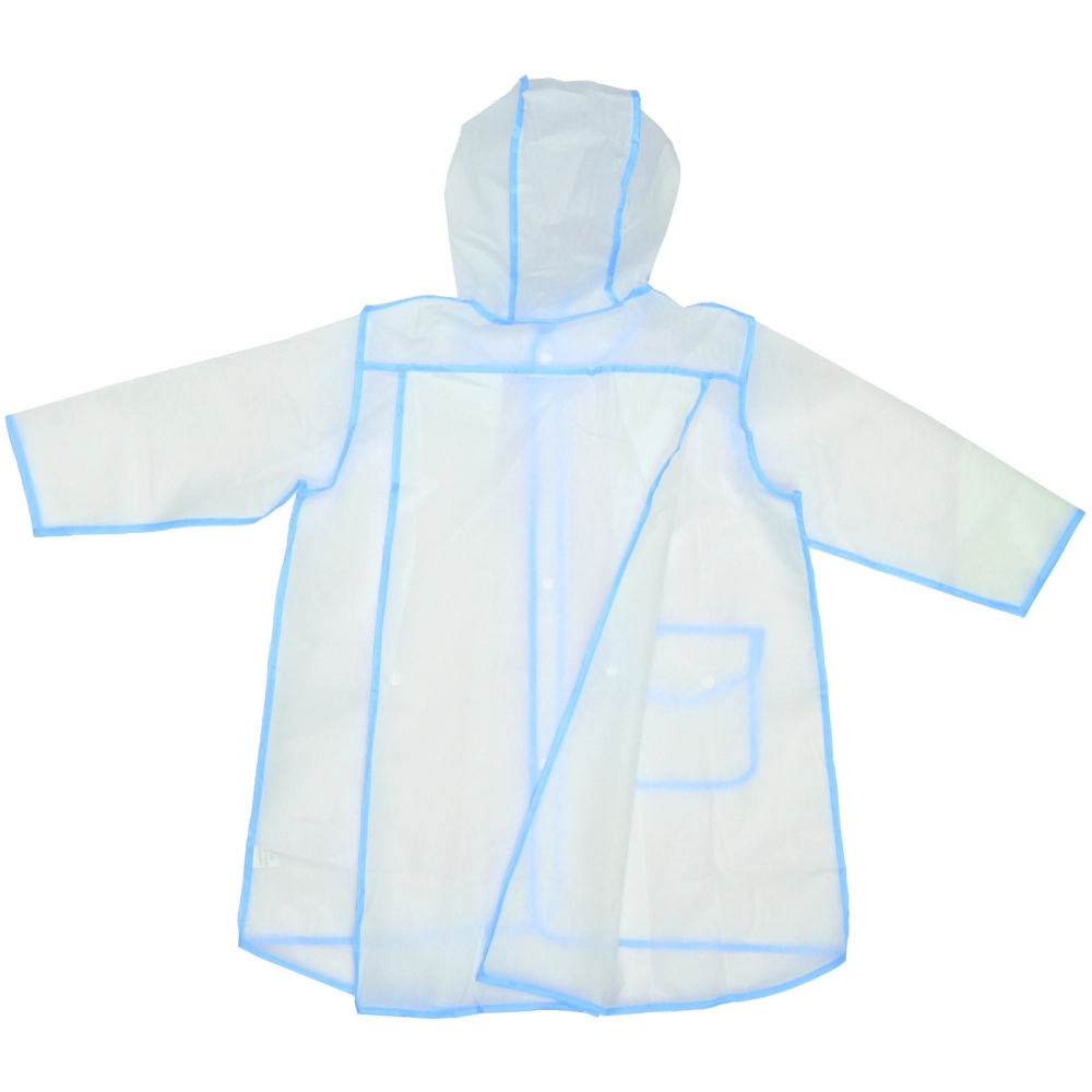 Дождевик-плащ детский «Neo» с капюшоном и завязками, на кнопках, цвет голубой, р. XXL(72*61см.)