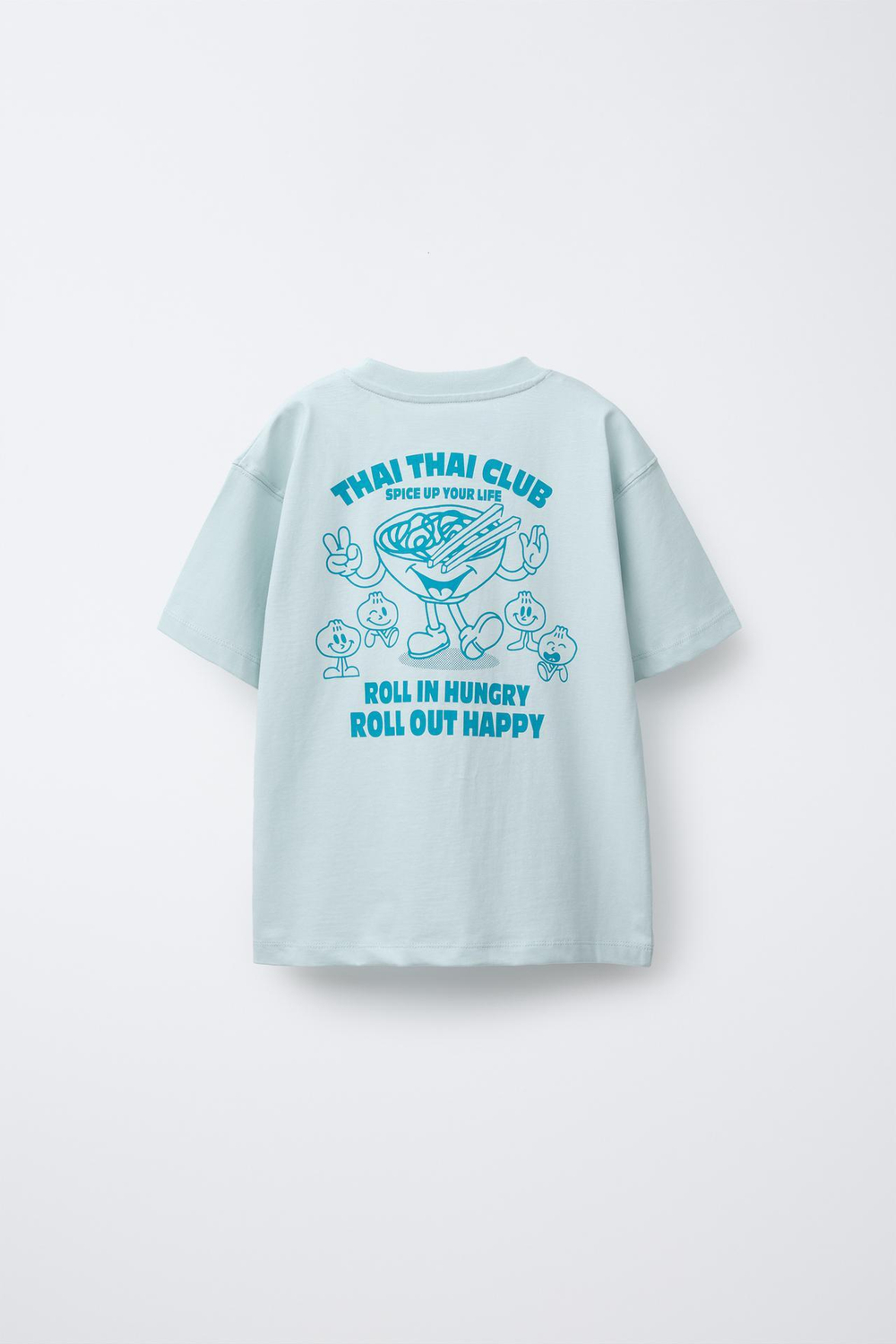 ZARA ФУТБОЛКА С ПРИНТОМ, НЕБЕСНО-ГОЛУБОЙ