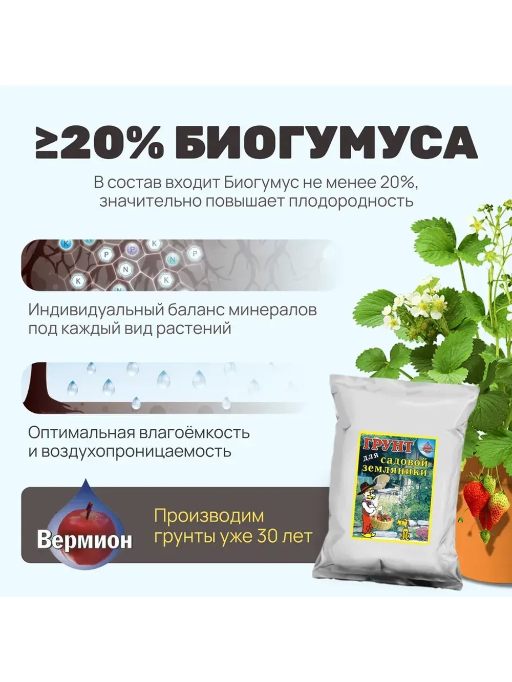 Органический грунт для садовой земляники 5 л