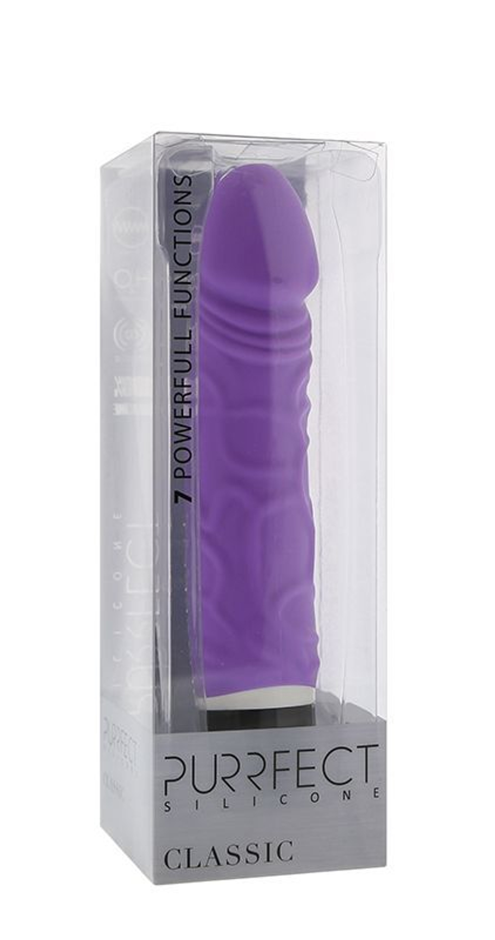 Фиолетовый вибратор-реалистик PURRFECT SILICONE CLASSIC 6.5INCH - 16,5 см.