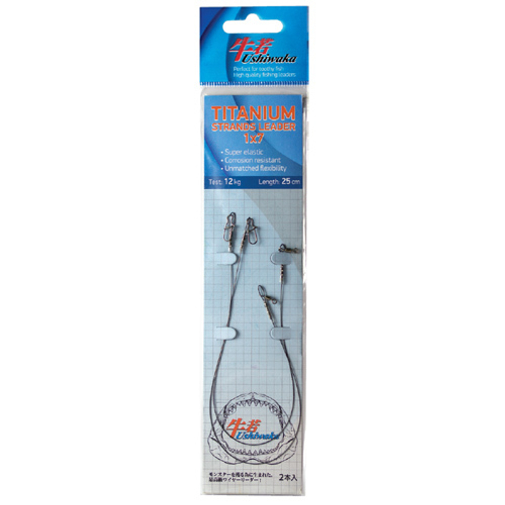Поводок Ushiwaka Titanium Strands UTS72014, 1х7, 14кг/20см, 2шт