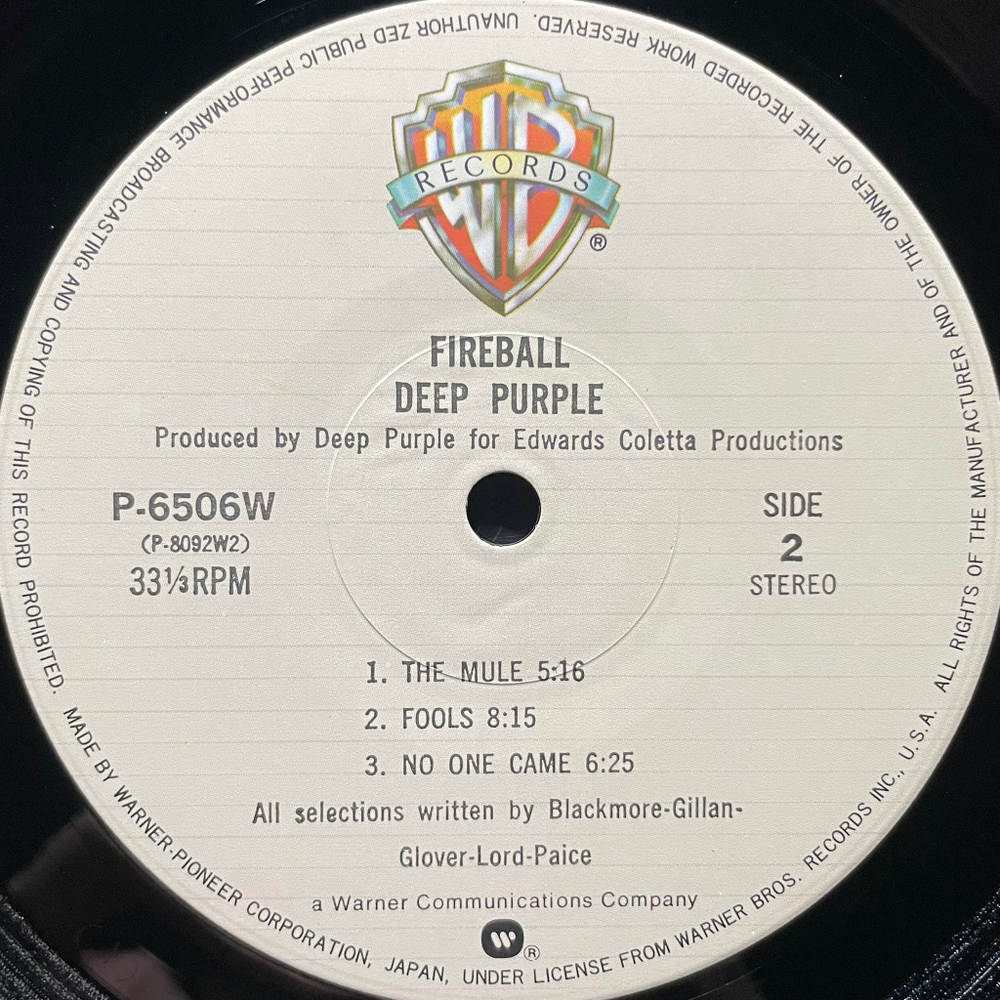 Deep Purple ‎– Fireball (Япония 1979г.)