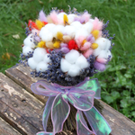 Букет сухоцветов из лагурус, хлопка, лаванды - комплимент