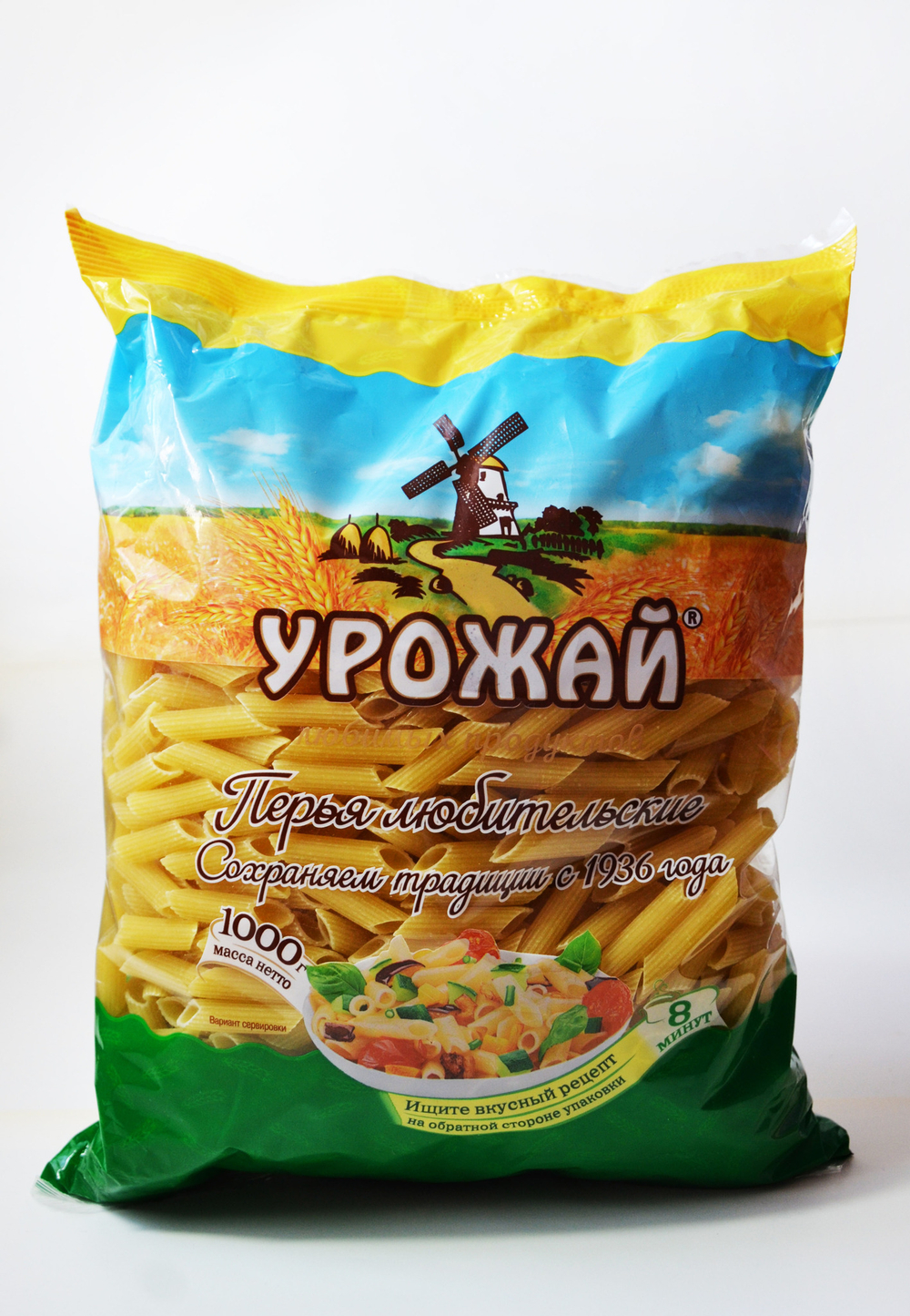 Макаронные изделия Перья любительские Урожай 1000г