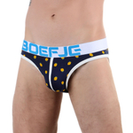 Темно-синие мужские трусы-слипы с принтом в виде лимонов L.I.F.E. (Размер: XL) (Цвет: темно-синий)