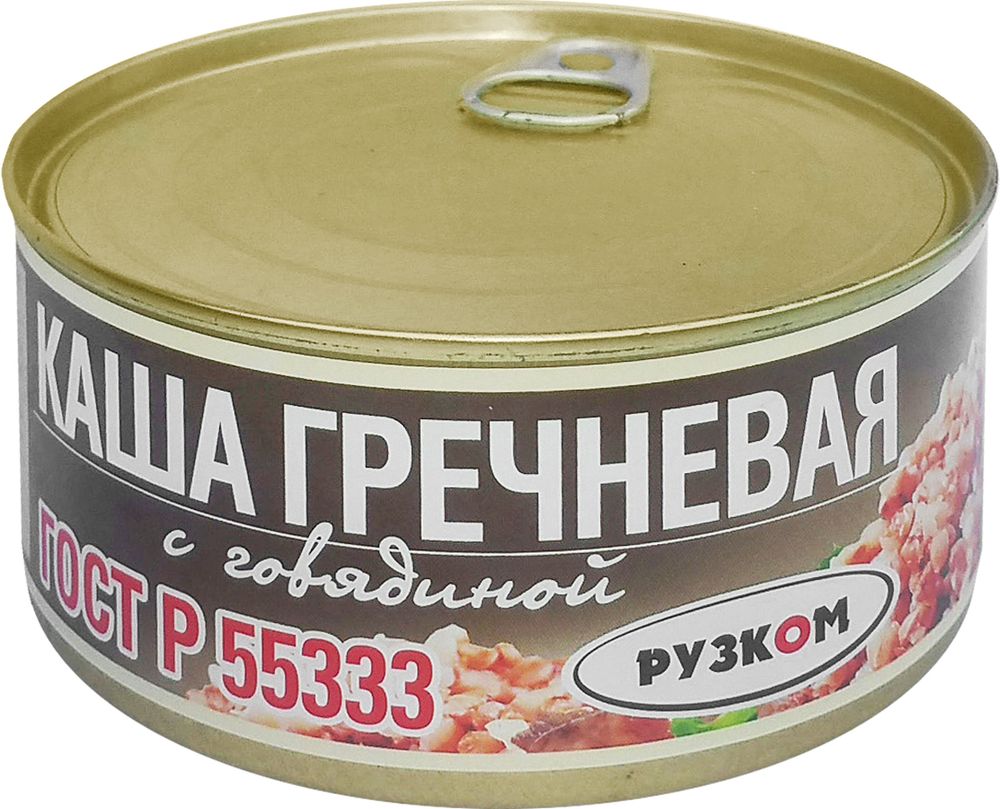 Каша гречневая с говядиной, Рузком, 325 гр