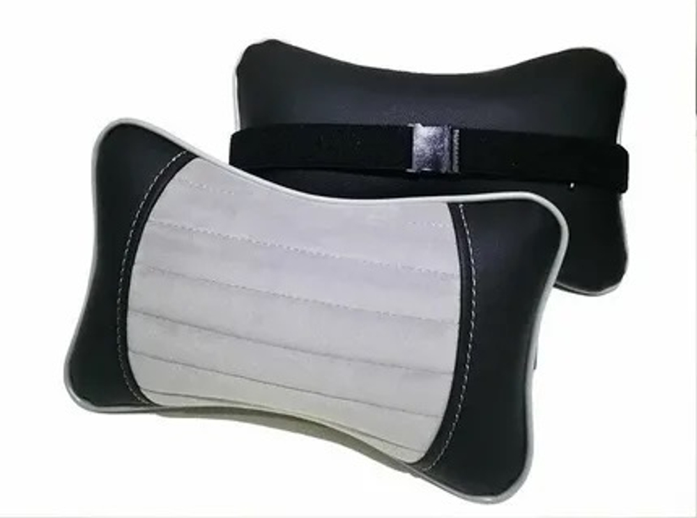 Подушки на подголовник CarFashion -«MONACO» (2шт) - 41151 - Эко кож серый/вст серый/серый/шов серый