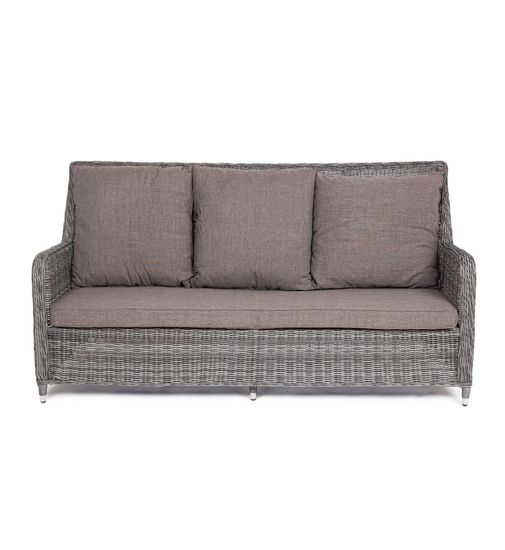 "Гляссе" диван трехместный из искусственного ротанга, цвет графит