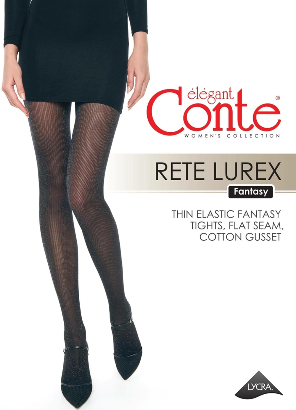 CONTE RETE LUREX Сияющие Колготки женские с имитацией мелкой сетки
