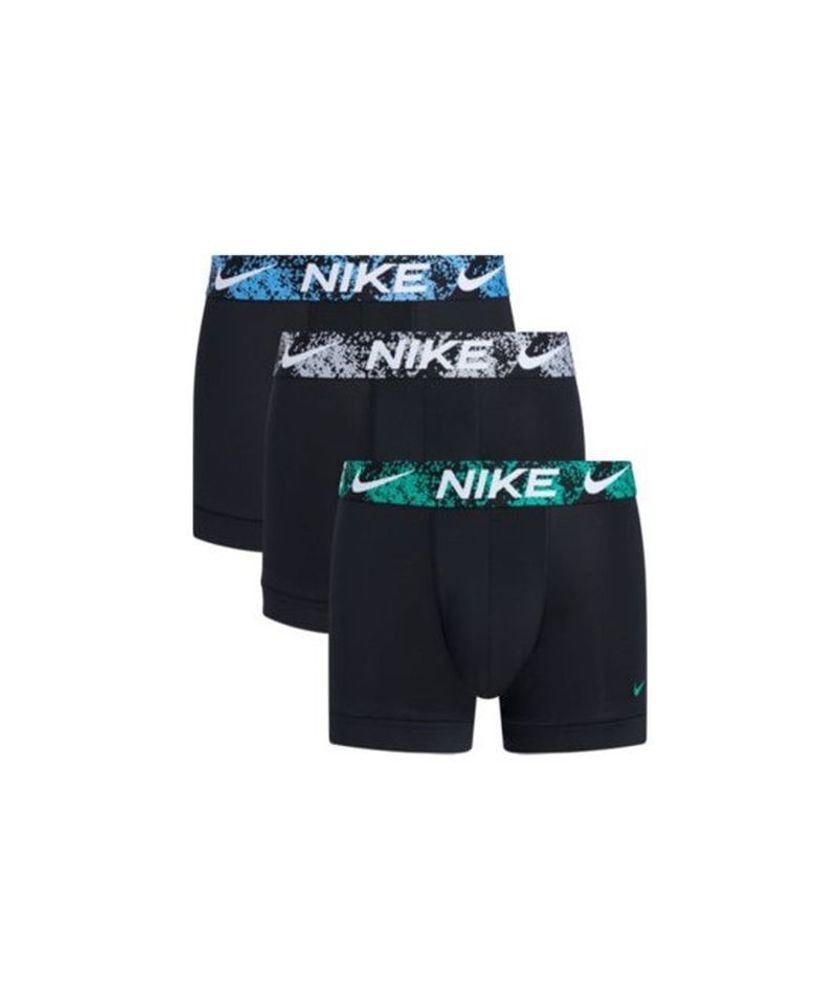 Мужские спортивные боксеры Nike Dri-Fit Essential Micro Trunk 3P - black distract wb/stadium green/uni blue/wolf grey