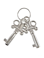 Металлические наручники с ключами (Цвет: серебро)