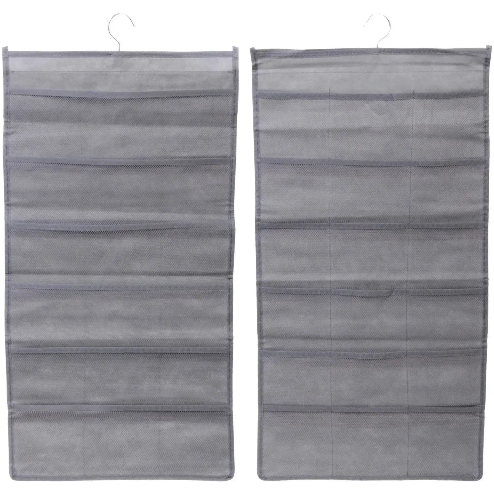 Органайзер двухсторонний подвесной для хранения вещей с крючком «ИДЕЯДОМА», цвет серый, 30 карманов, 75*39см