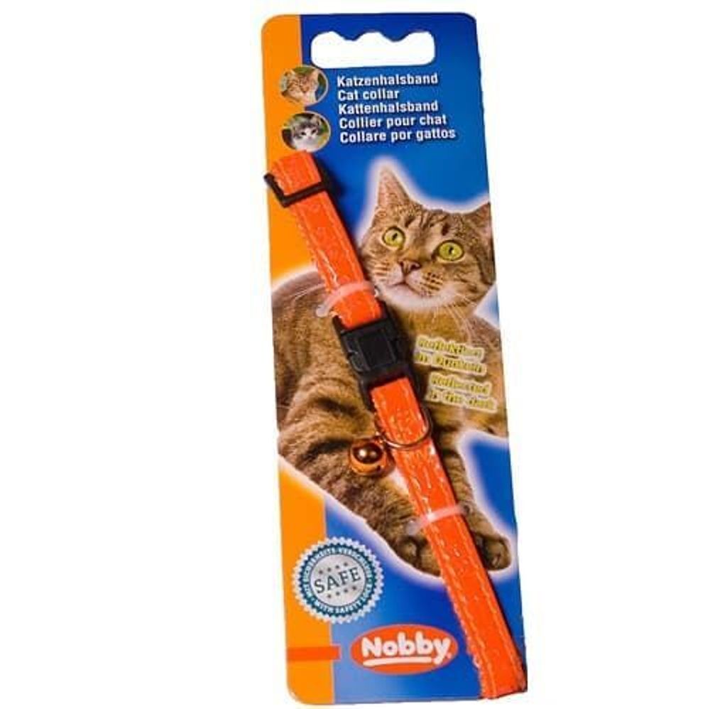 Ошейник д/кошек НЕОН оранжевый  Nobby