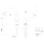 LM5406BG Свон Смеситель для умывальника монолитный, черный/золото