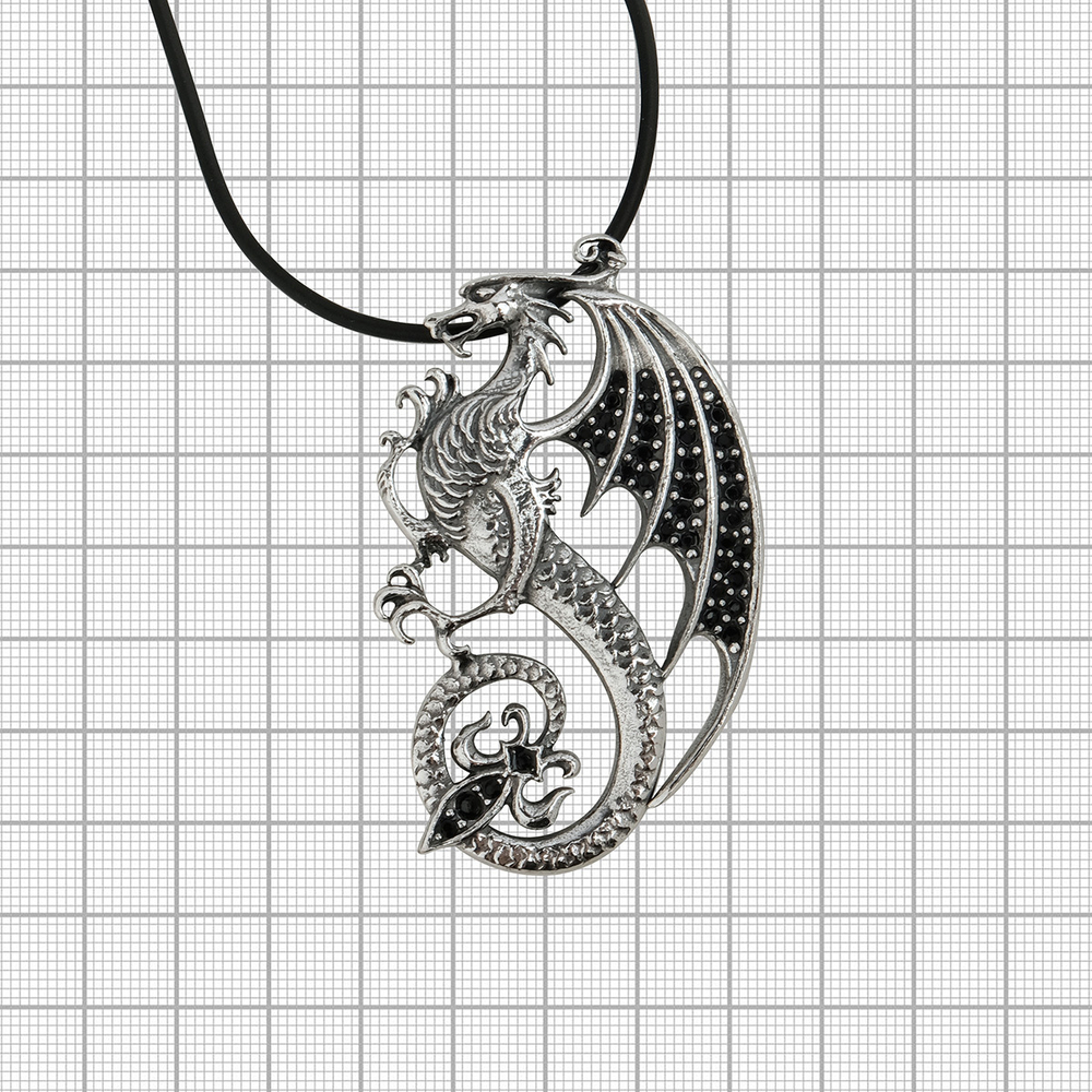 "Каффа" подвеска в серебряном покрытии из коллекции "Dragon" от Jenavi с замком карабин