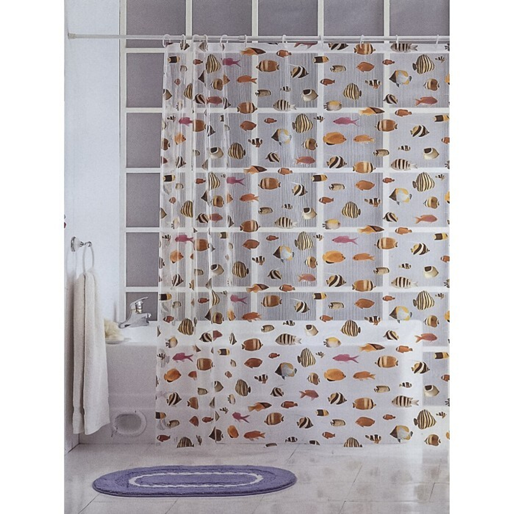 Штора для ванной 180*180см Рыбки