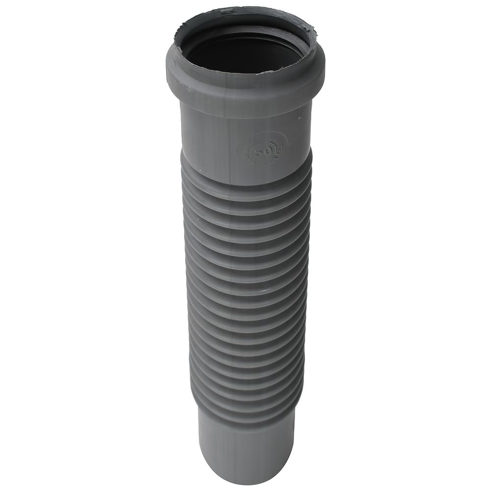 Патрубок гофрированный D 50мм, 60см, внутренний СЕРЫЙ