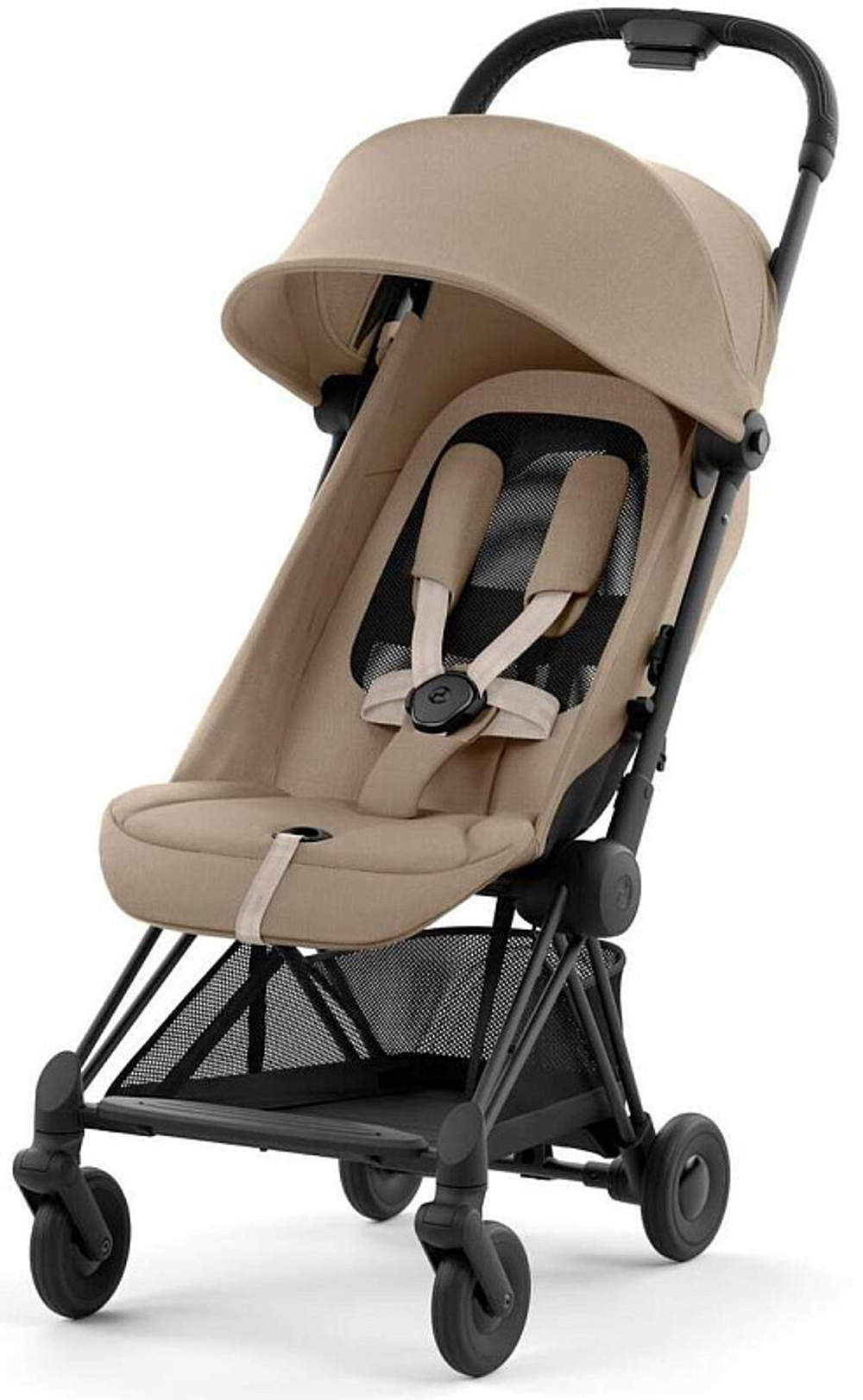 Коляска Cybex Coya Matt Black Frame Cloud G i-Size Ocean Blue Plus 2 в 1 Cozy Beige с дождевиком и бампером