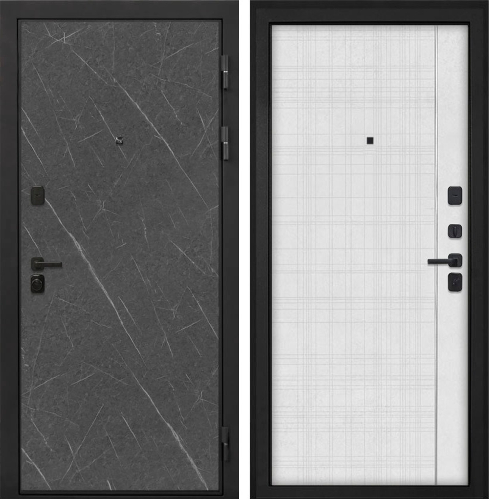 Входная металлическая дверь Интекрон Профит Black Лава / В-07 Лофт белый