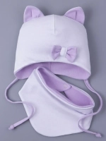 Шапка для девочки с ушками осенняя и снуд