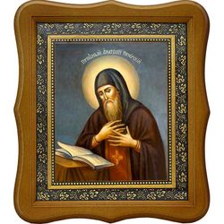 Анатолий Печерский, преподобный затворник. Икона на холсте.