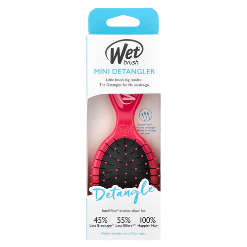 Wet Brush, мини-расческа для облегчения расчесывания, розовая, 1 шт.