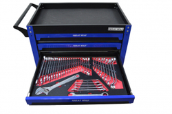 Инструментальная тележка с инструментом GW-3ST2 Blue (Great Wolf, 324 поз) с полкой и тремя ящиками