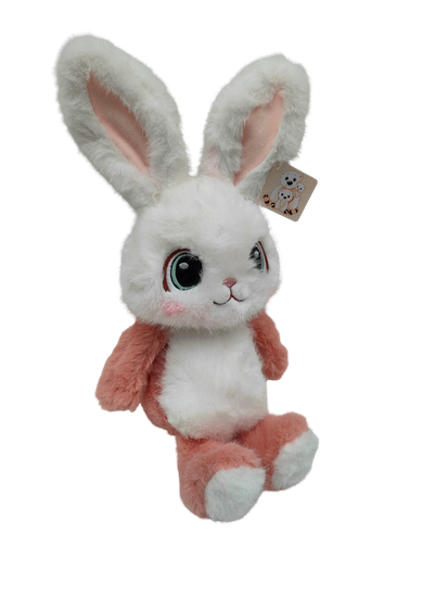 Мягкая игрушка Зайчик бело-розовый 40см