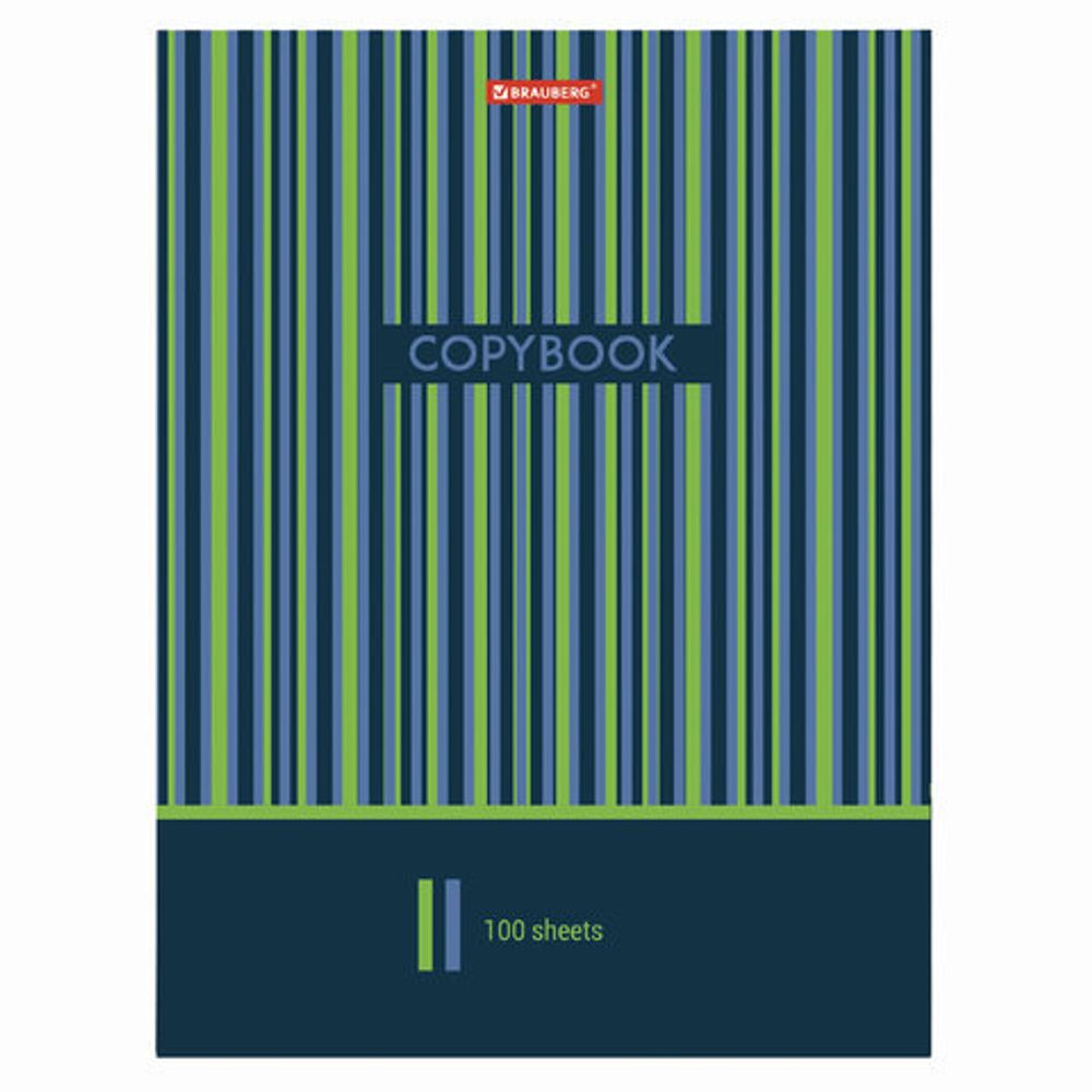 Тетрадь на кольцах БОЛЬШОГО ФОРМАТА (225х300 мм) А4, 100 л., обложка картон, клетка, глянцевая ламинация, BRAUBERG, "Полосы", 403273