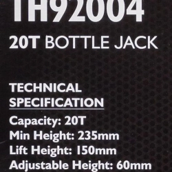 Домкрат бутылочный 20т с клапаном JCB JCB-TH92004