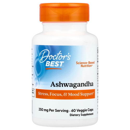 Doctor's Best, ашваганда с Sensoril, 125 мг, 60 вегетарианских капсул