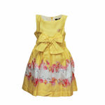 Платье BLUMARINE JEANS Желтый/На юбке: белый, розовые цветочки/Бант Девочка