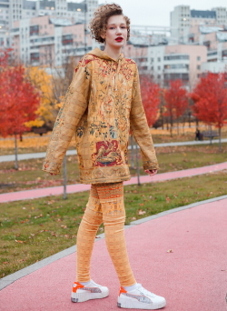 Комплект (худи и гетры) "Гротеск", по мотивам фламандской шпалеры середины 16 века