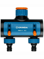 Поливочный распределитель GRINDA PROLine TS-2 двухканальный, с внутренней резьбой 3/4"-1"