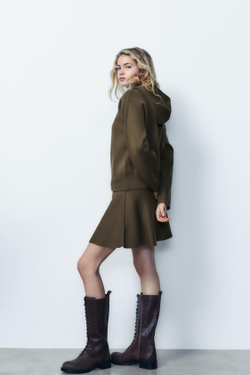 ZARA ОДНОТОННЫЙ СВИТЕР, ХАКИ