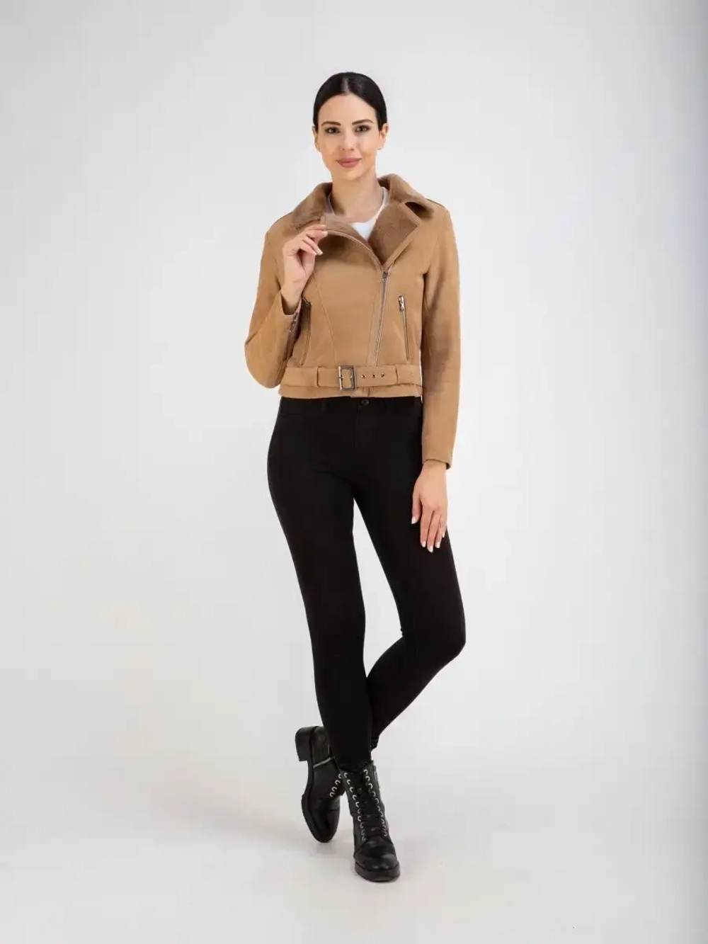 Дубленка авиатор натуральная автоледи Турция