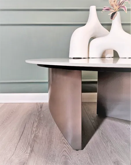 Журнальный столик Mush, Ø90х38 см, белый керамогранит