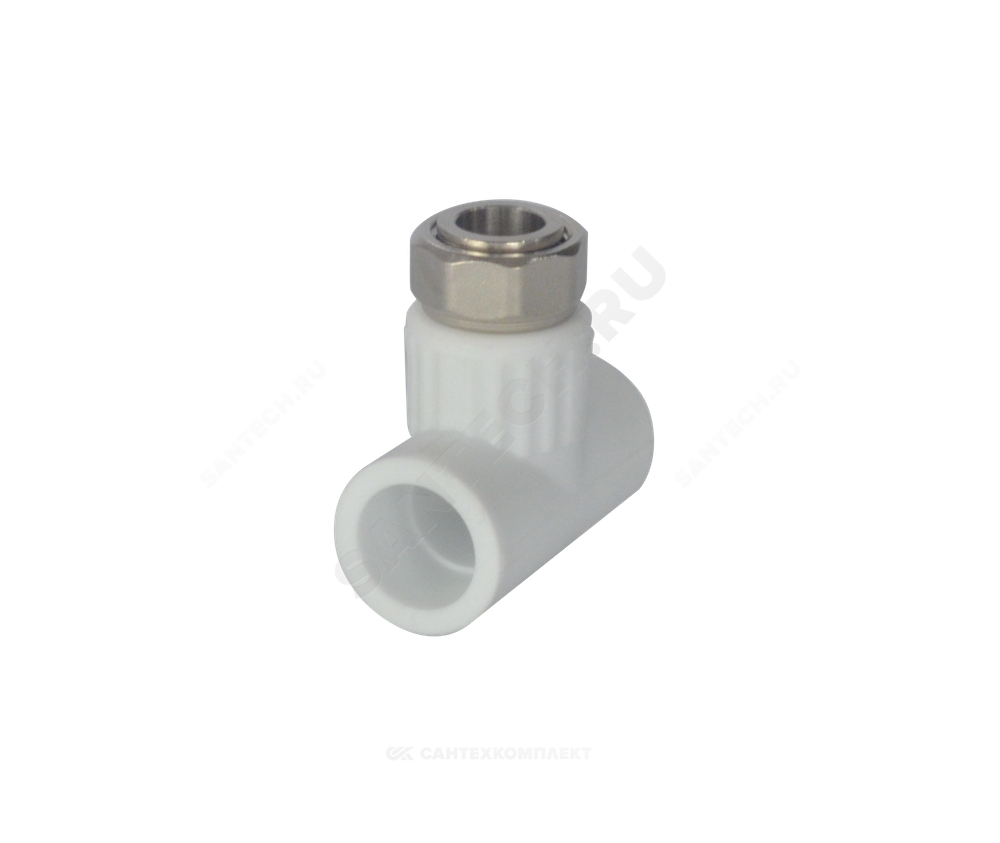 Тройник PP-R комбинированный белый Дн 20х1/2" с накидной гайкой VALFEX 10140020