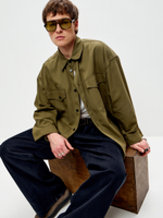 Рубашка унисекс джинсовая хаки