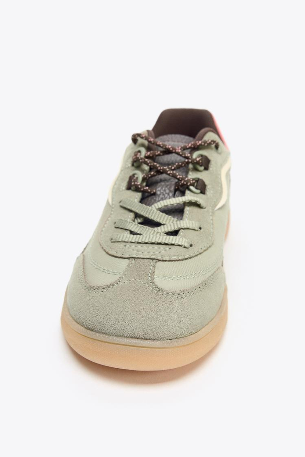 ZARA КОМБИНИРОВАННЫЕ СПОРТИВНЫЕ КРОССОВКИ, ЗЕЛЕНЫЙ ХАКИ