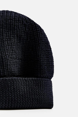 ZARA ШЕРСТЯНАЯ ШАПКА БИНИ, МОРСКОЙ СИНИЙ