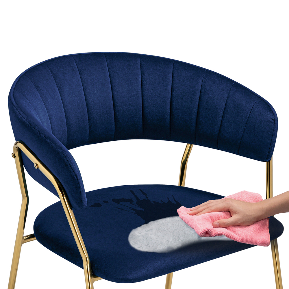 Стул на металлокаркасе Woodville Kamelia 1 dark blue, gold