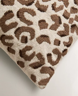 ZARA HOME НАВОЛОЧКА ДЛЯ ДЕКОРАТИВНОЙ ПОДУШКИ С АНИМАЛИСТИЧЕСКИМ ПРИНТОМ, ЛЕОПАРДОВЫЙ