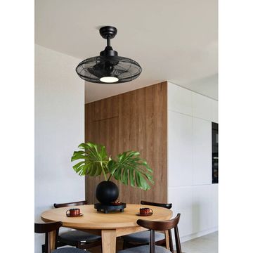 Вентилятор потолочный со светильником 15W 3450K 35133 черный /молочный IGELDO Eglo