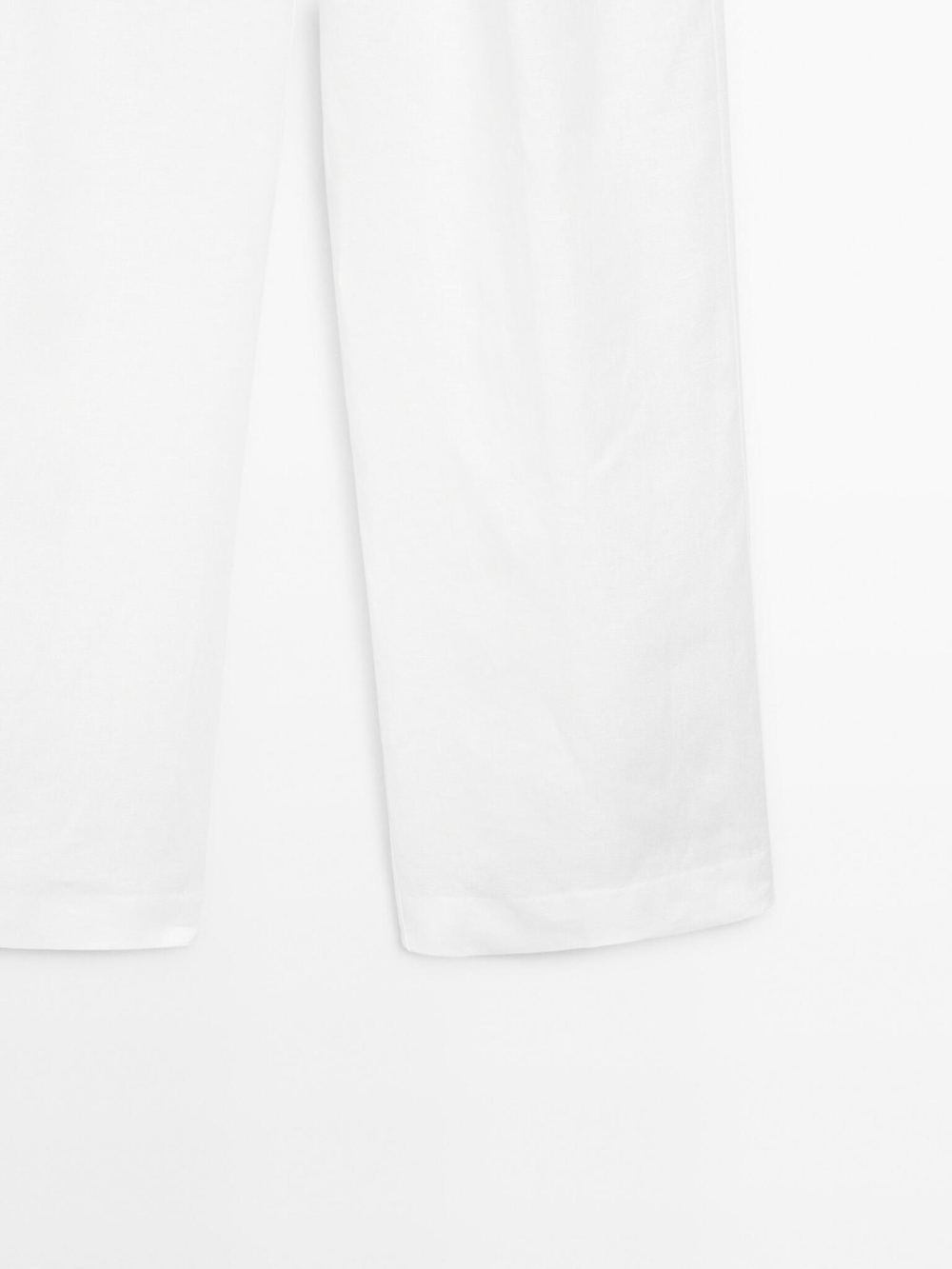 Massimo Dutti Брюки из 100% льна с тремя защипами, белый