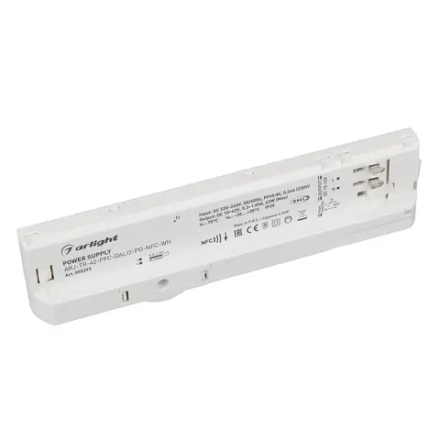 Блок питания для трековых систем ARJ-TR-42-PFC-DALI2-PD-NFC-WH (42W, 10-42V, 0.3-1.05 A, 4TR) (Arlight, IP20 Пластик, 5 лет) 055293