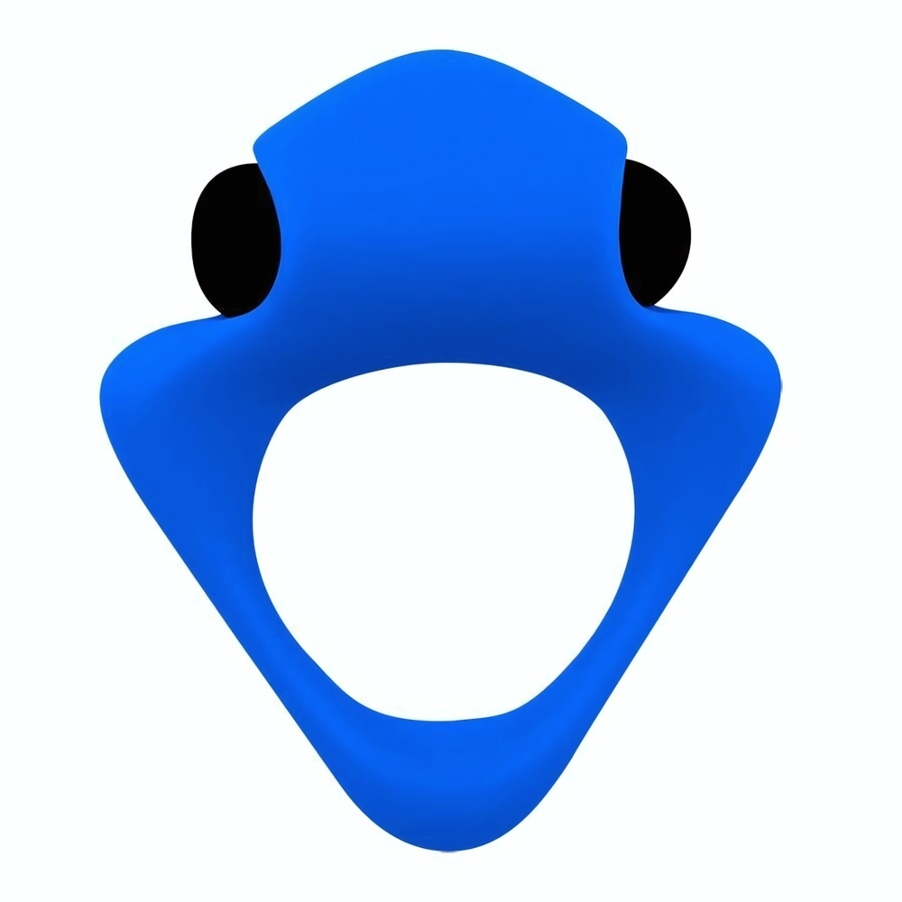 Синее эрекционное кольцо Wooomy Tribeс с вибрацией (Цвет: синий)